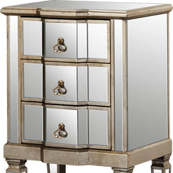 Caldria Antique Mirror Nightstand – Antique Silver