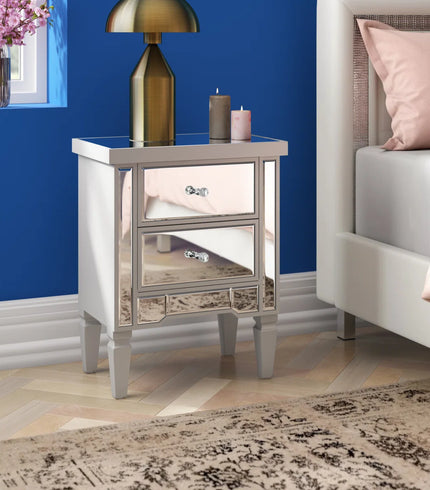 Mirrored bedside tables