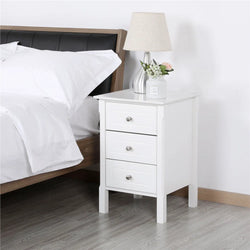 Lunora Triple Drawer End Table – White