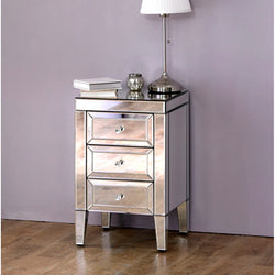 Lunaro Prism Bedside Table – Mirrored