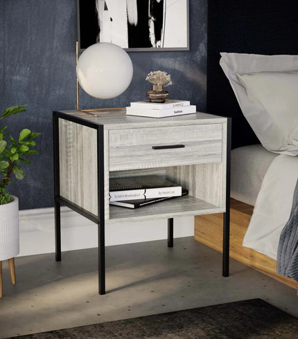 Grey bedside tables