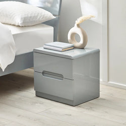 Veyra High Gloss Bedside Cabinet – Grey