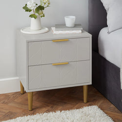 Lunelle Deco Bedside Table – Grey