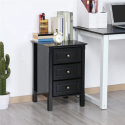 Lunora Triple Drawer End Table – Black