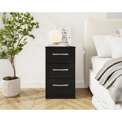 Mirello Sleek Bedside Chest – Black