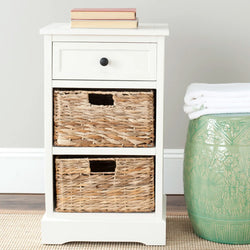 Ravel Rustic Nightstand – Cream