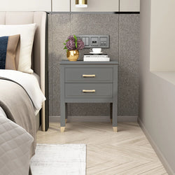 Luneburg Two Drawer Night Table – Grey