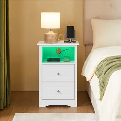 Novera Smart Bedside Cabinet – White