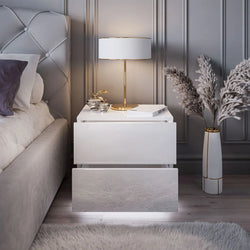 Elano Luxe Bedside Chest – White