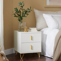 Mirello Luxe Bedside Stand – White