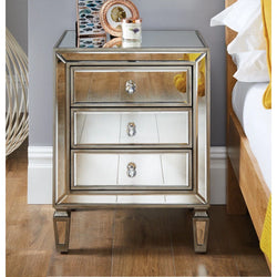 Velmira Luxe Nightstand – Silver Grey