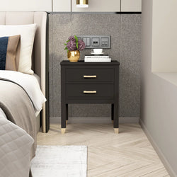 Luneburg Two Drawer Night Table – Black