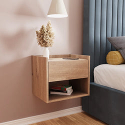Neyrix Floating Duo Nightstand – Oak ( Set of Two )