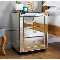 Velmora Radiant Bedside Chest – Silver