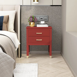 Luneburg Two Drawer Night Table – Red