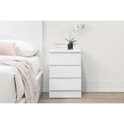 Braylon Triple Drawer Nightstand – White