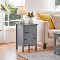 Lunora Triple Drawer End Table – Dark Grey