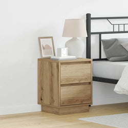 Arusha Oak Bedside Cabinet with 2 Drawers – Set of 2 - Brown