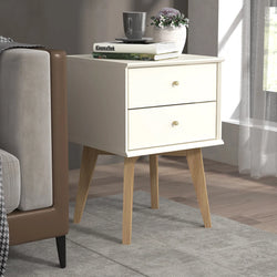 Elvora Mid Century Nightstand – Beige
