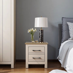 Tarnell Compact 2 Drawer Bedside Table – Natural