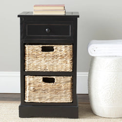 Ravel Rustic Nightstand – Black