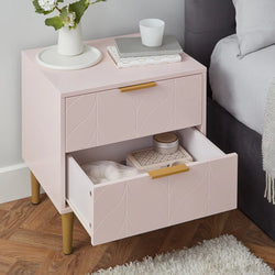 Lunelle Deco Bedside Table – Pale Pink