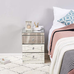 Lunetta MirrorGlow Bedside Table – Silver