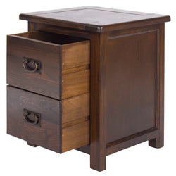 Halworth Rustic Bedside Table – Dark Oak