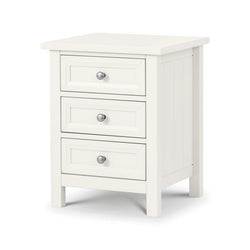 Eldmere Three Drawer Bedside Chest – Surf White