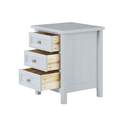 Eldmere Three Drawer Bedside Chest – Grey