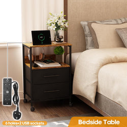 Veltrin Mobile Charging Nightstand – Black