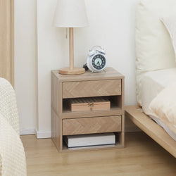 Tavira Wall Mount Nightstands – Natural Oak ( Set of Two )