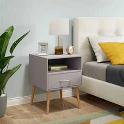 Elvron Nordic Nightstand Pair – Grey ( Set of Two )