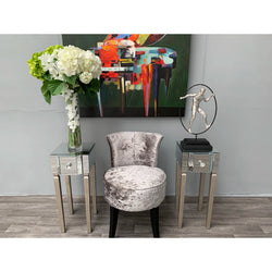 Solvara Slimline Mirror Tables – Silver ( Set of Two )