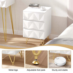 Valmira Luxe Nightstand – White