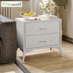 Vallora Duo Drawer Table - Light Grey