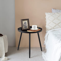 Lavinia Round bedside Table - Black