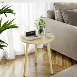 Lennox Round Bedside Table - Oak