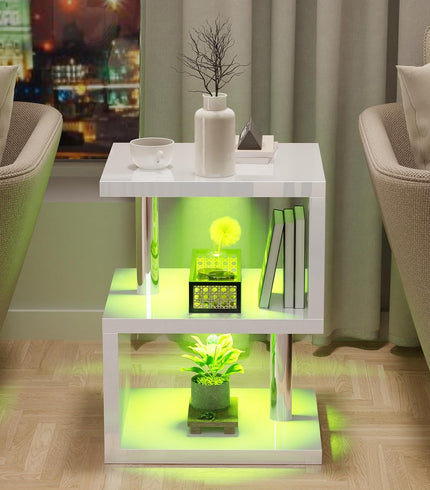 White bedside tables