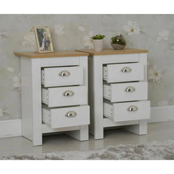 Merton 3 Drawer Duo Nightstands - White ( Set of 2 )