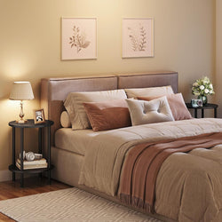 Ailsa 2-Tier Small Round Bedside Table - Black