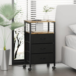Navenza Slim Tech Nightstand – Rustic Brown