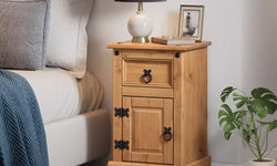 Dmitry Pot Cupboard Bedside Table - Brown