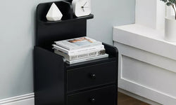 Emsley Narrow Bedside Table - Black