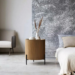 Quinn Round Bedside Table - Brown