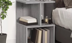 Gwytha Open Shelf Bedside Table - Grey Sonoma