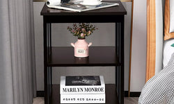 Hulbert 3-Tier Bedside Table - Brown