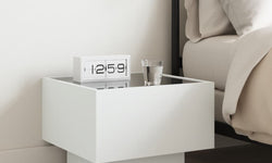 Ignacio Bedside Table with LED Lights - White