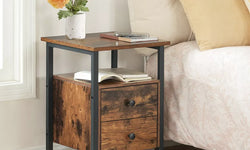 Jaece Bedside Table - Rustic Brown