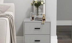 Lukasik Bedside Table - Cool Grey